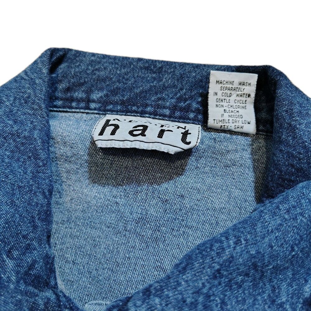 Keren Hart Womens 90s Patchwork Denim Jacket Size XL Embroidered Boho Cottage - Picture 8 of 11